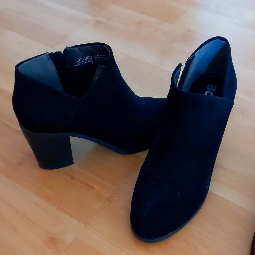 Bc footwear black vegan ankle heel boots